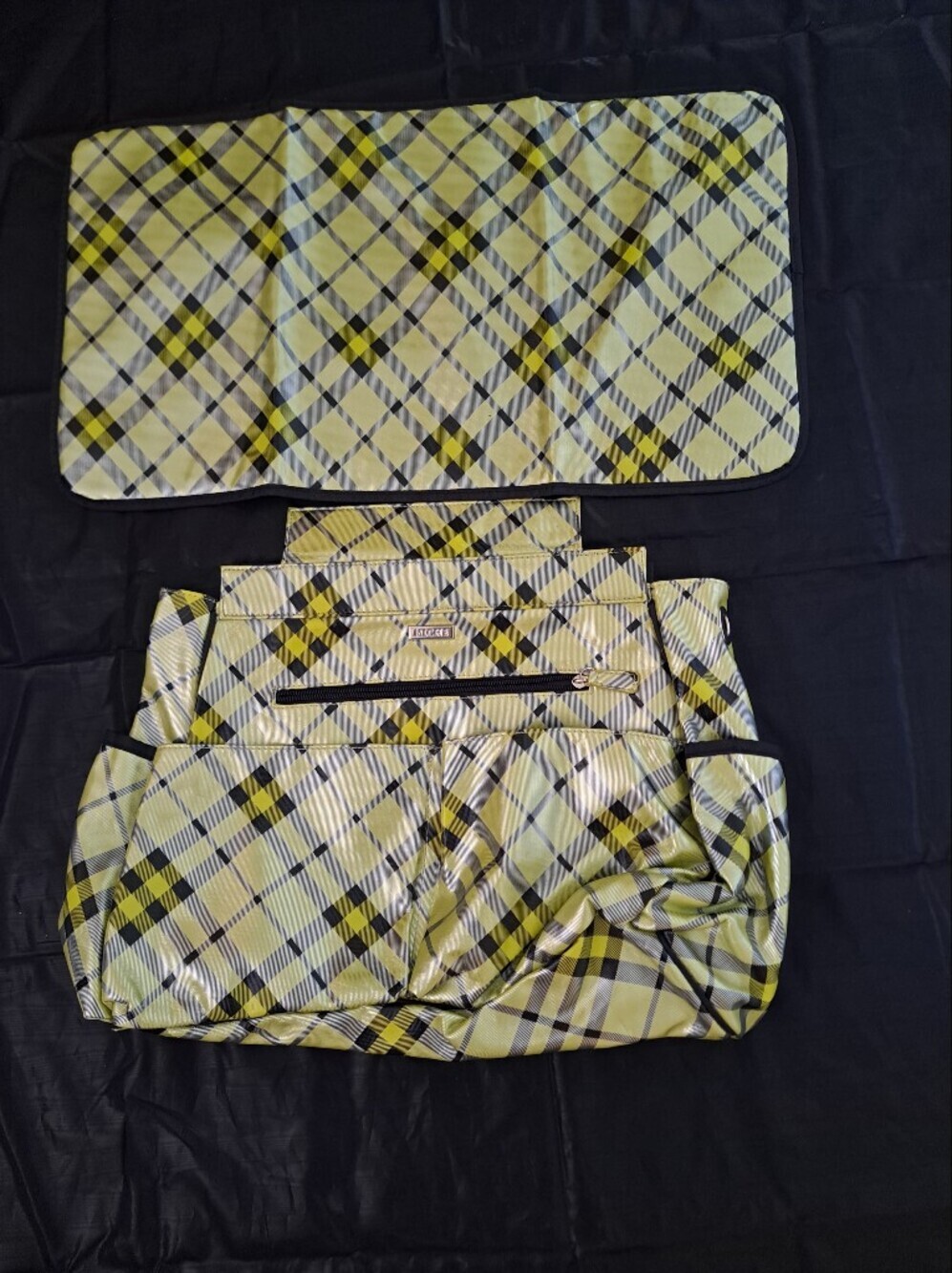 Miche Plaid Tote in Yellow and Black
